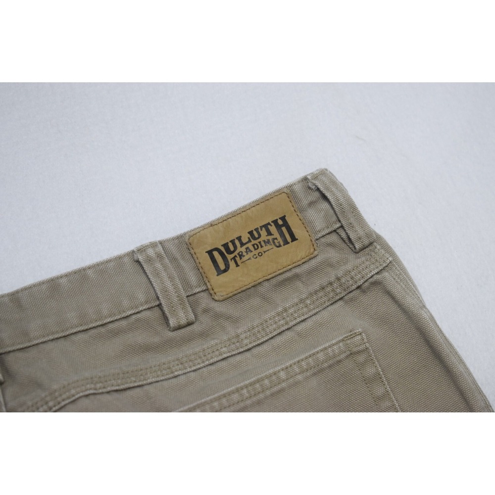 Duluth Trading Co Denim Work Jeans Beige Rugged Heavy Mens Size‎ 36 x 30